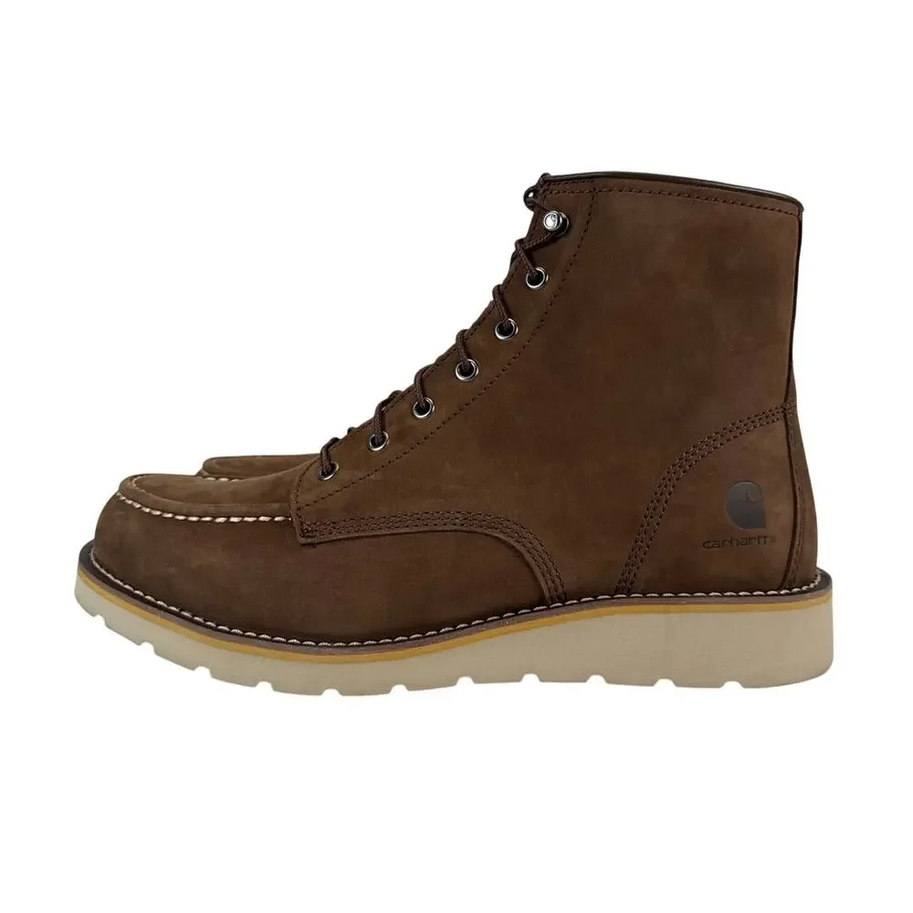 Carhartt Work Boot‎ Mens 12 Brown Nubuck Leather Soft Moc Toe FW6072